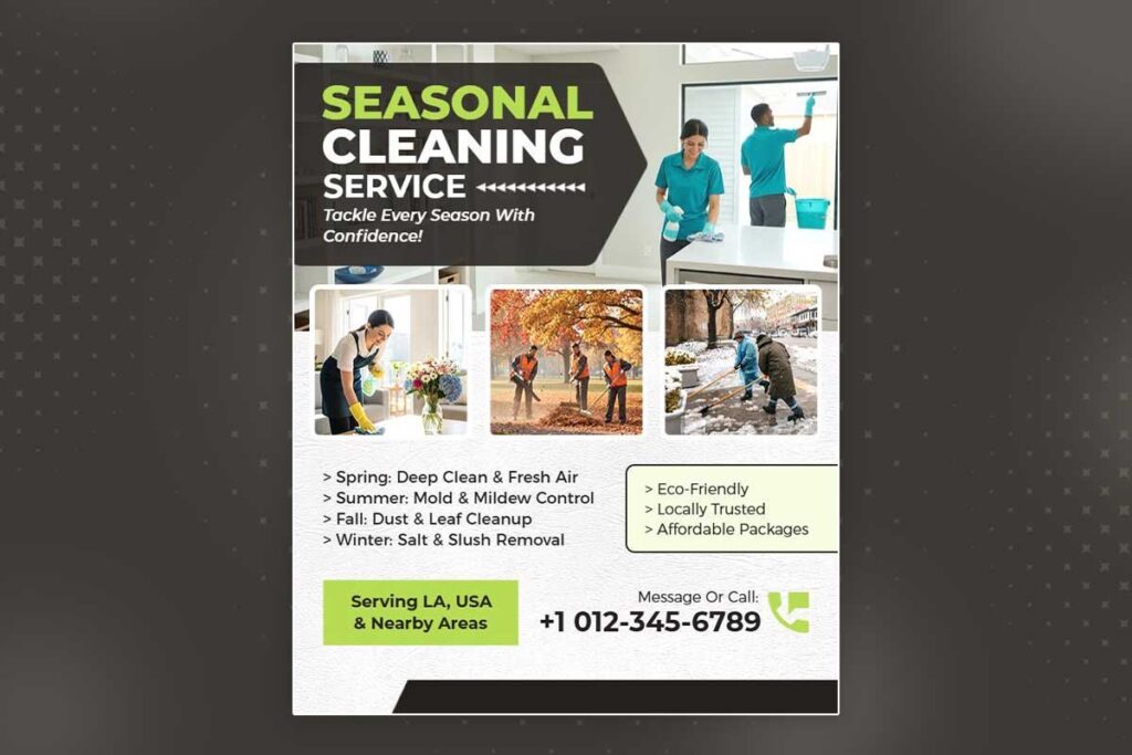 Seasonal cleaning service flyer distribution strategy