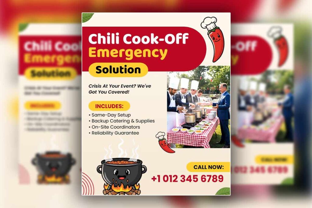 Emergency service flyers for peak-season events with crisis-response focus