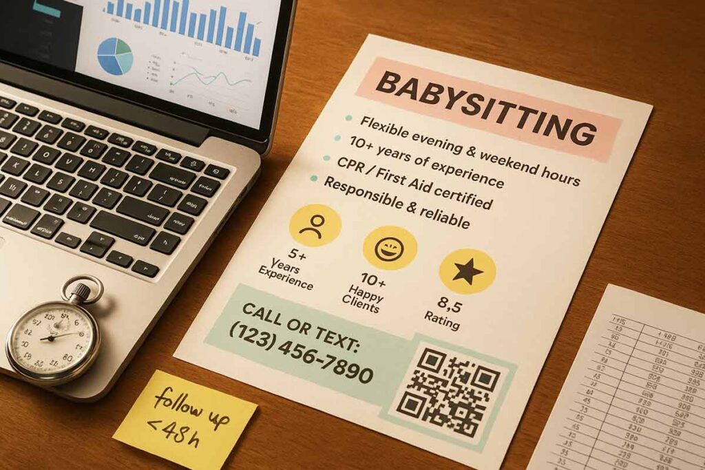 Babysitting flyer metrics overview