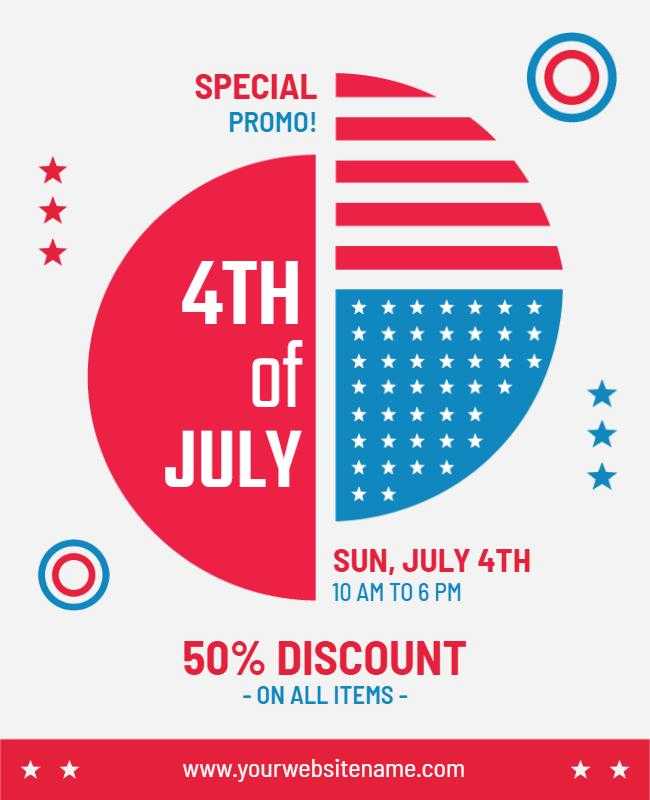 4th of July decorative poster template