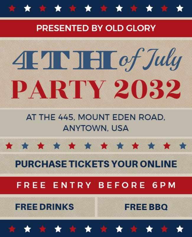 4th of July event announcement poster template
