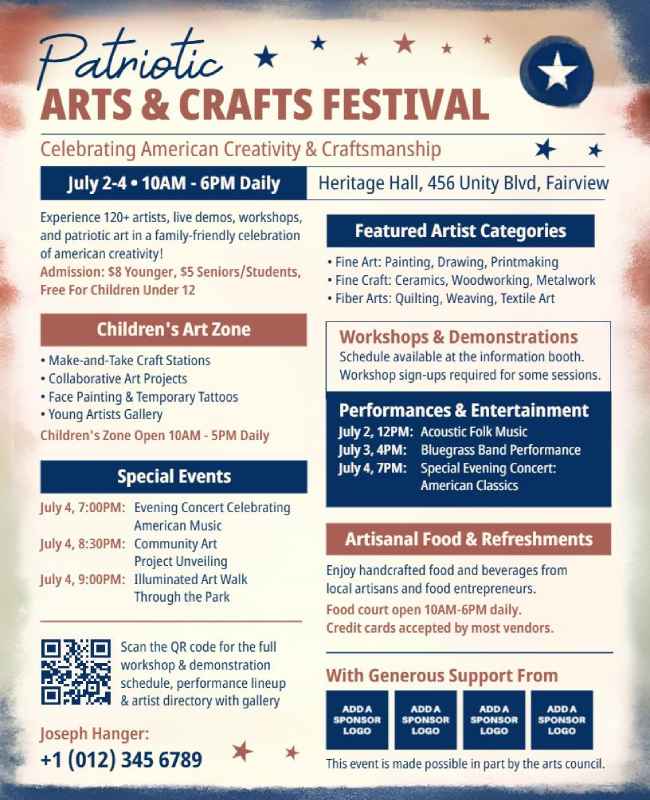 4th of July Flyer Template with Clean Typography
