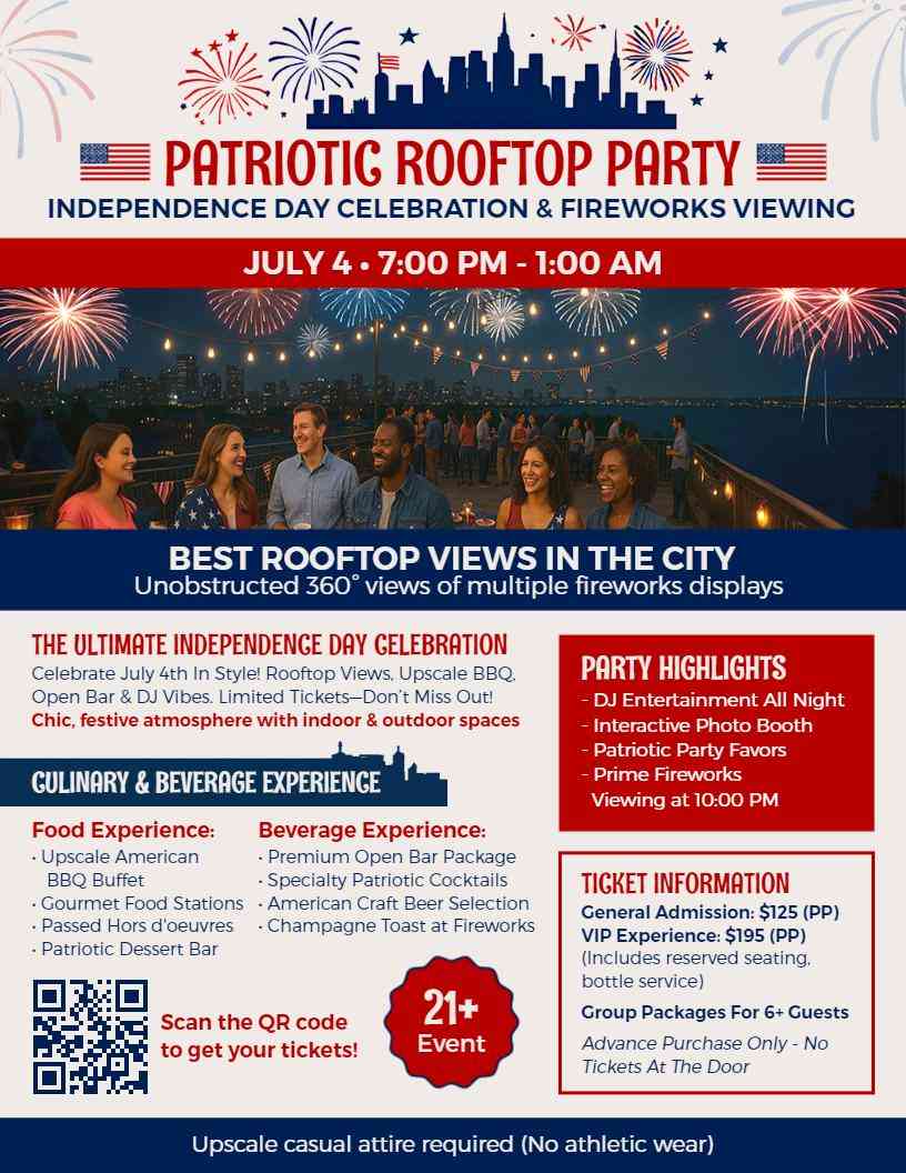 4th of July Flyer Template with Elements