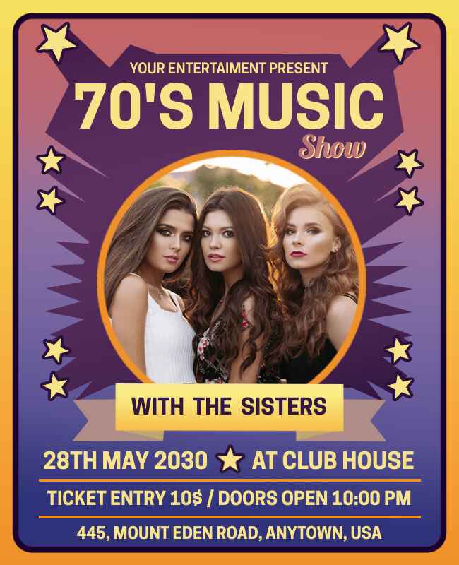 70s Music Event Flyer Template