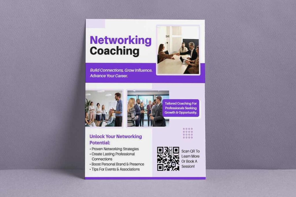 Coaching flyers targeting professionals in corporate wellness and development settings