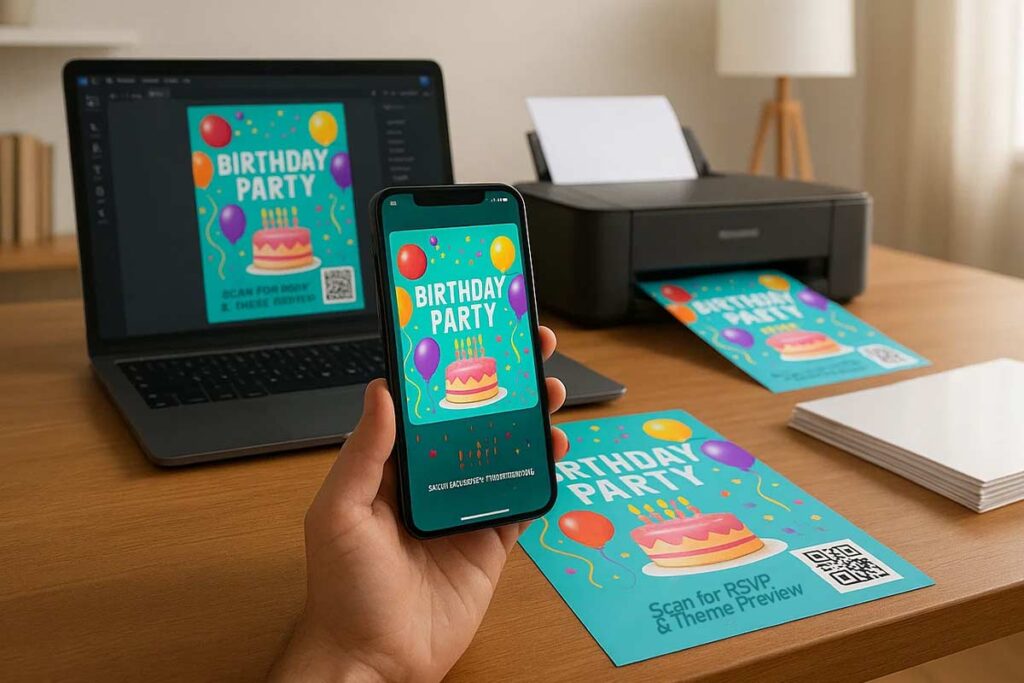 DIY birthday flyers go digital with QR codes