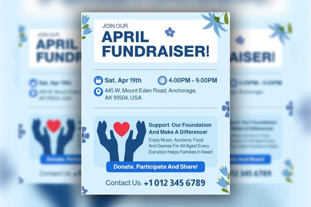 April Fundraiser Donation Participation Flyer