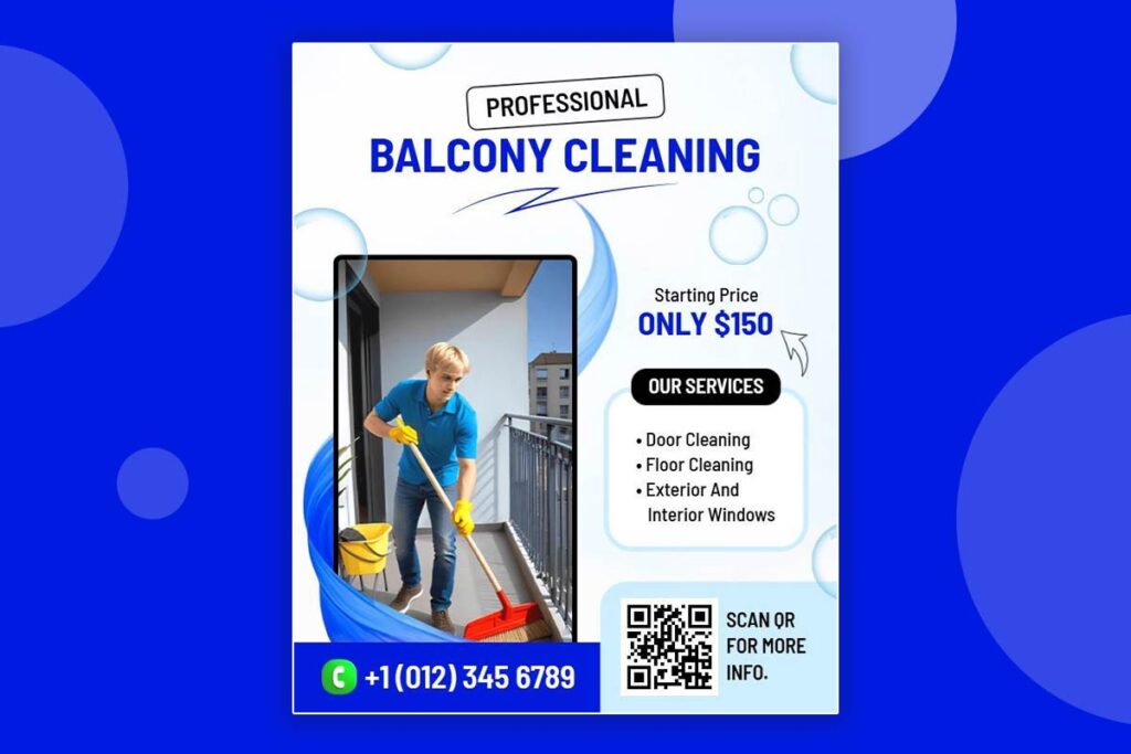 Balcony cleaning service flyer