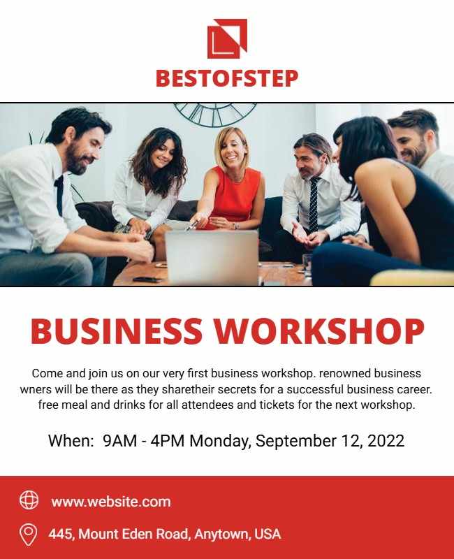 Business workshop flyer