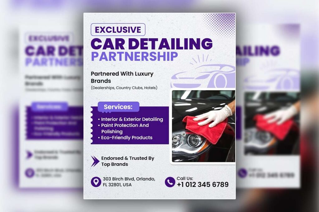 Car Detailing Partnership Service Flyer