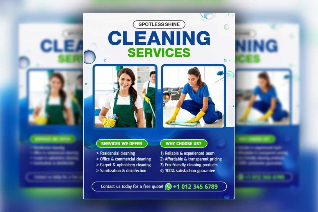 Cleaning service flyer color psychology