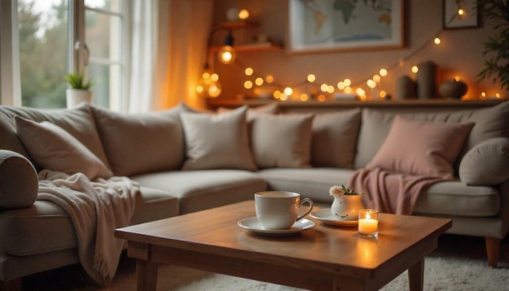 Cozy hygge-inspired indoor scenes