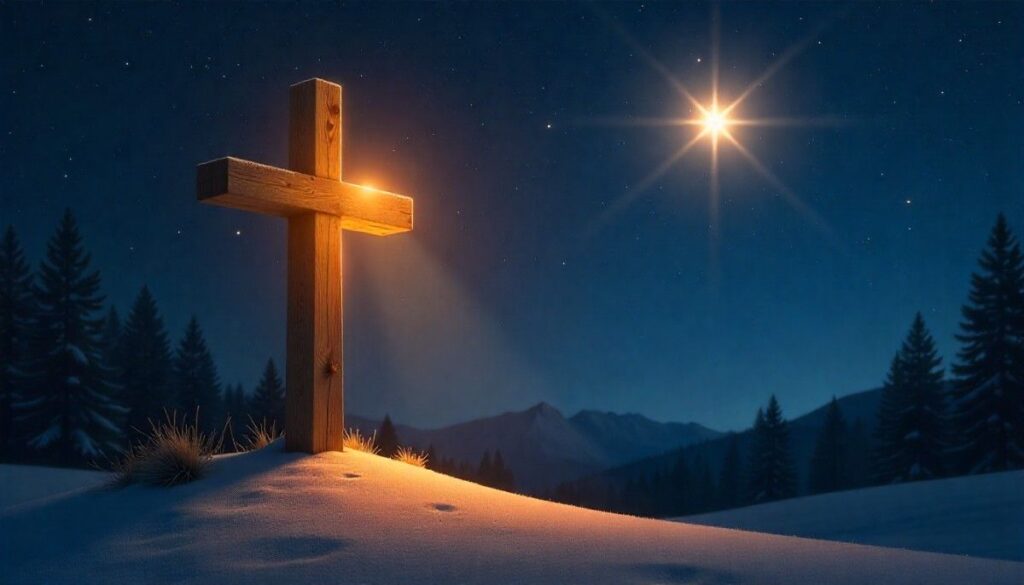 Cross with Christmas Star