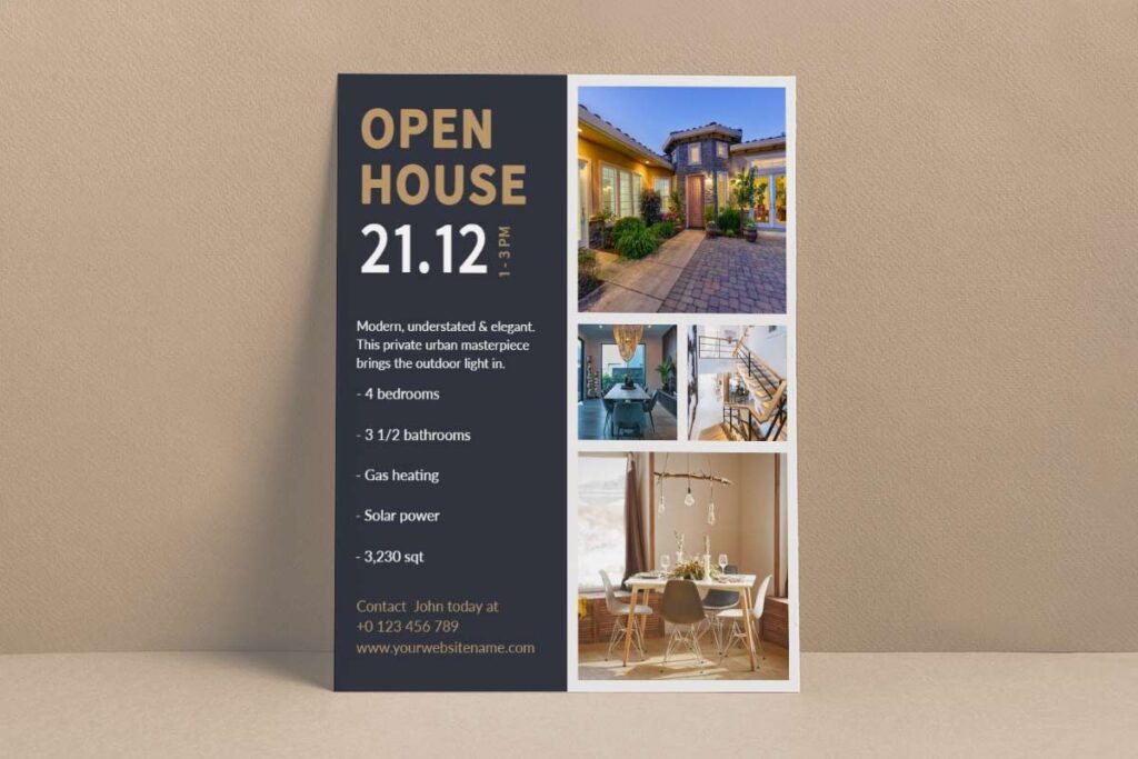 Elegant Modern Open House Property Showcase Flyer