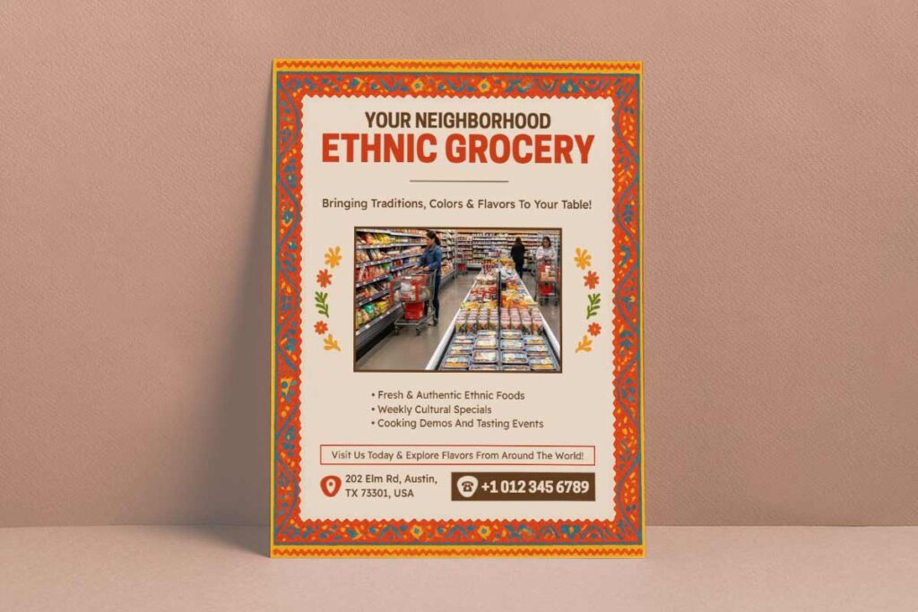 Ethnic Grocery Store Promotional Flyer