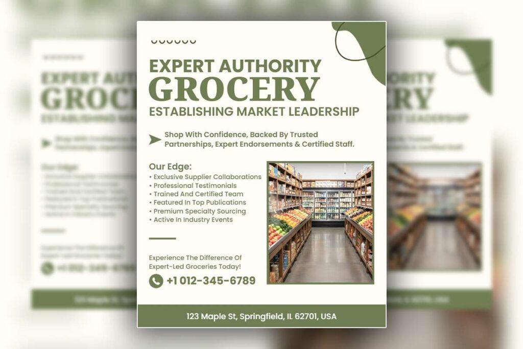 Expert-Led Grocery Store Promotional Flyer