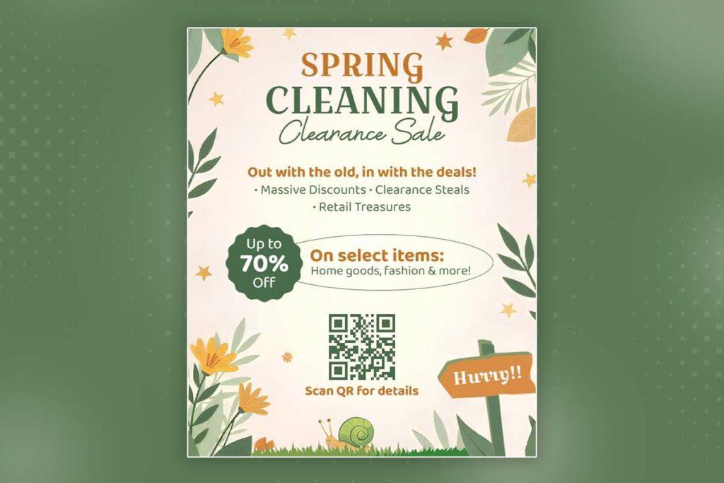 Floral Spring Cleaning Clearance Sale Flyer