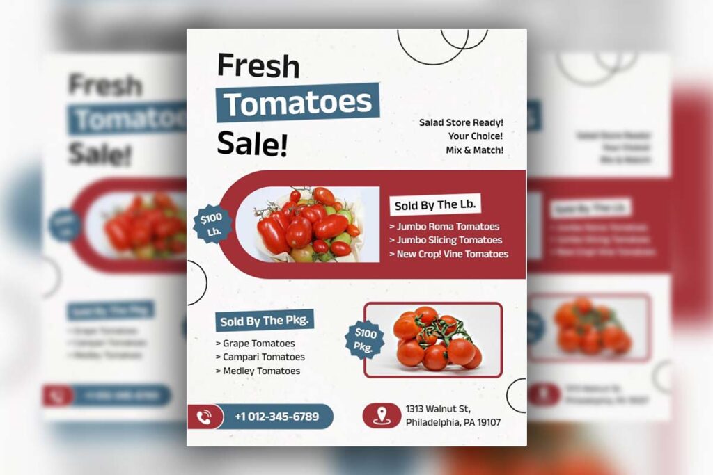 Fresh Tomatoes Sale Promotional Flyer