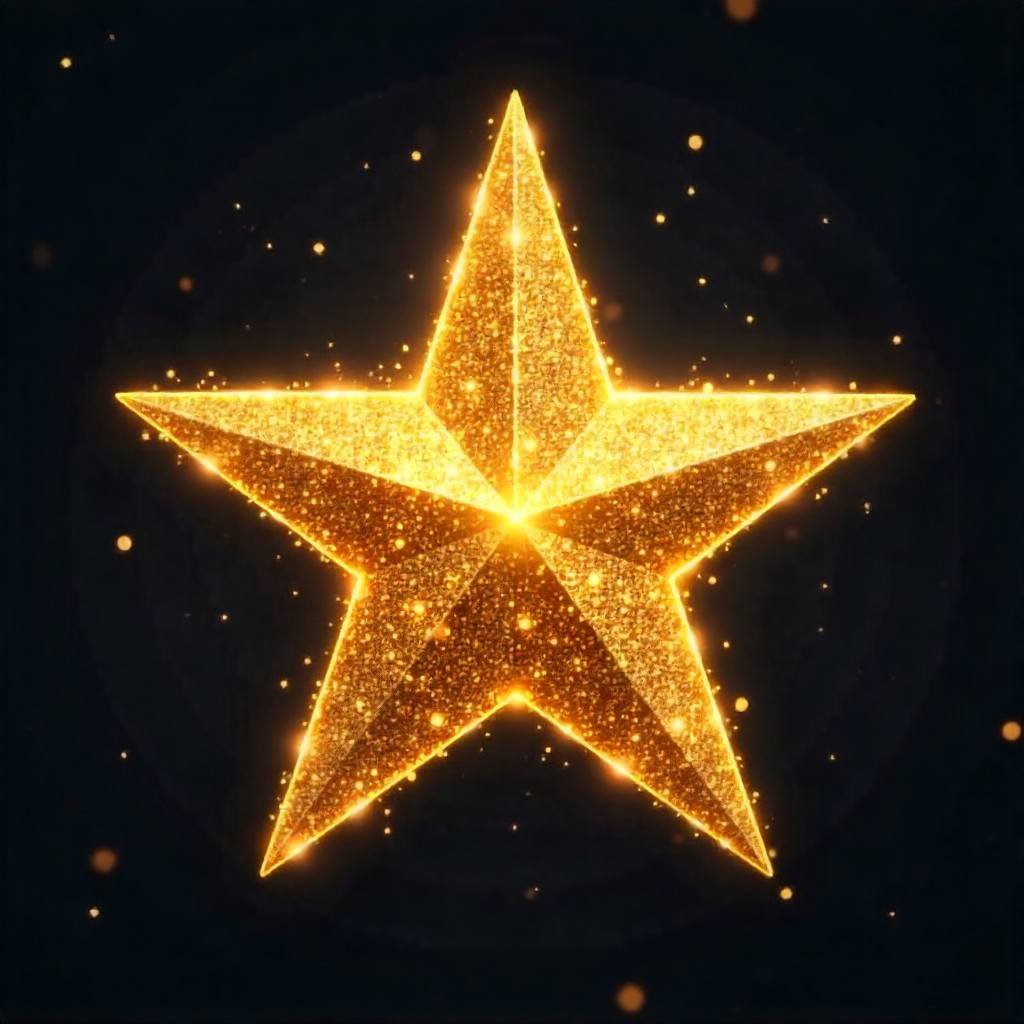 Gold Glitter Star