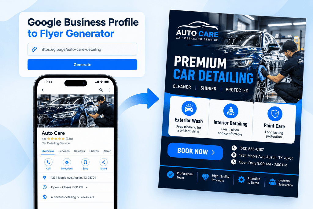 Google Profile to Car Care Flyer