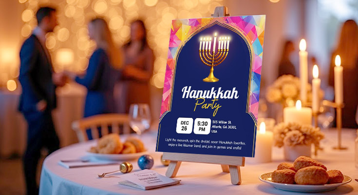 Hanukkah Party Flyers for Customer Retention Success