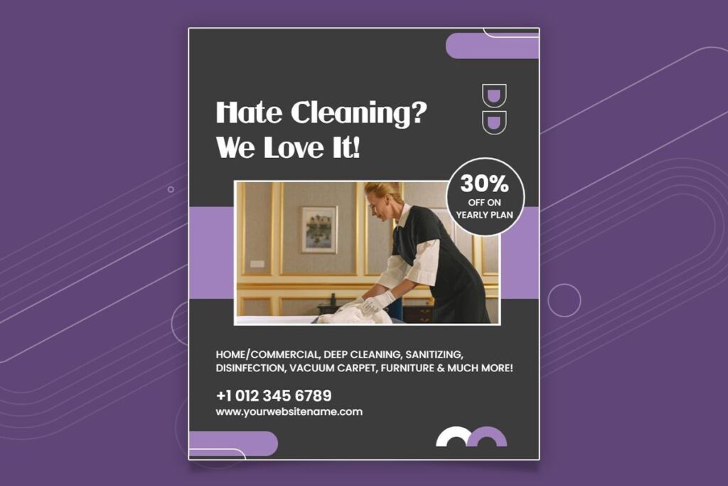 Home and commercial cleaning services flyer