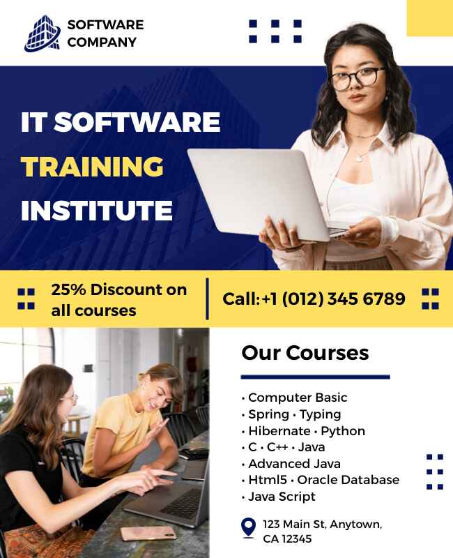 IT Software Training Flyer Template