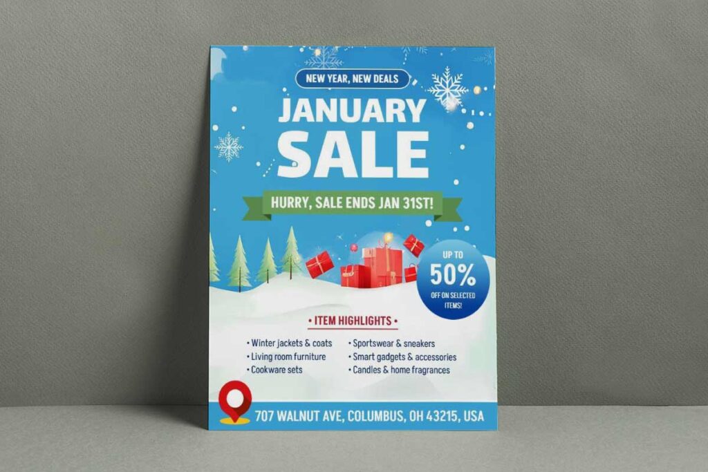 January Sale Promotional Flyer