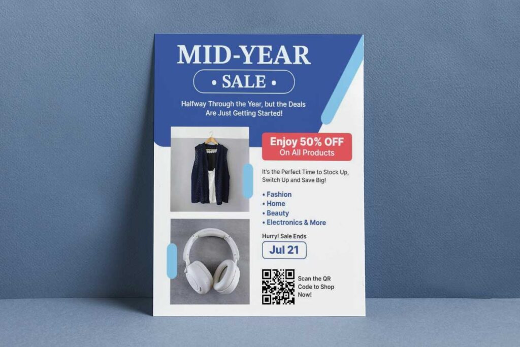 Mid-Year Sale Discount Event Flyer