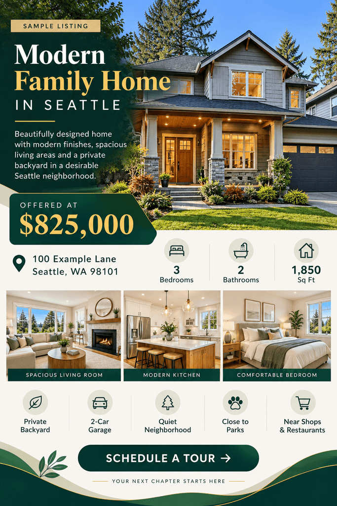 Modern Family Home Seattle Flyer