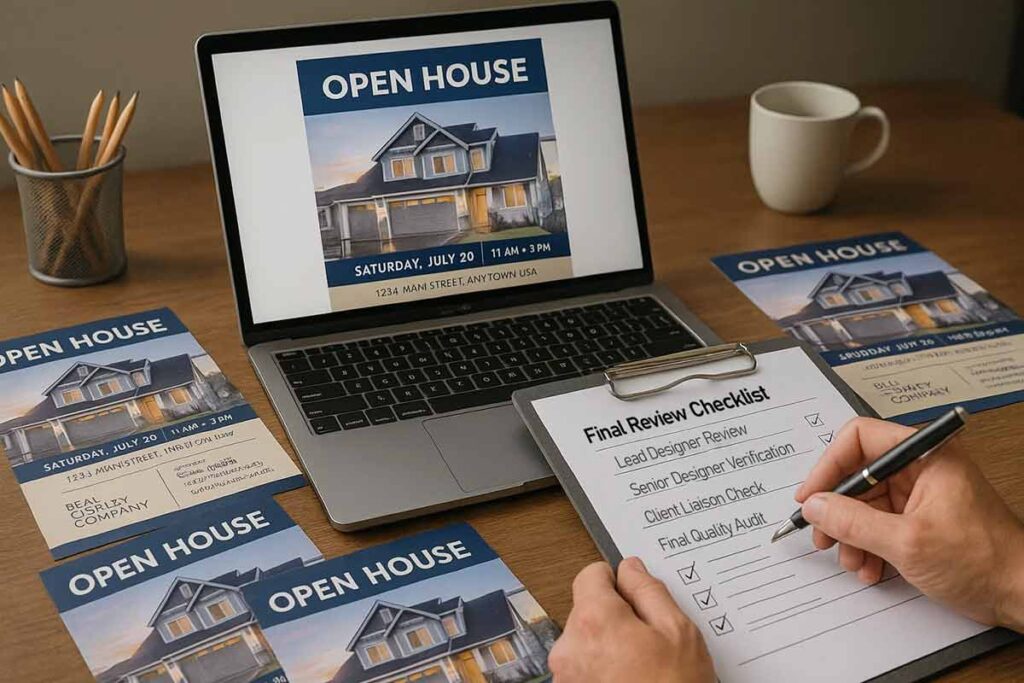 Multi-reviewer quality assurance process for flyer design