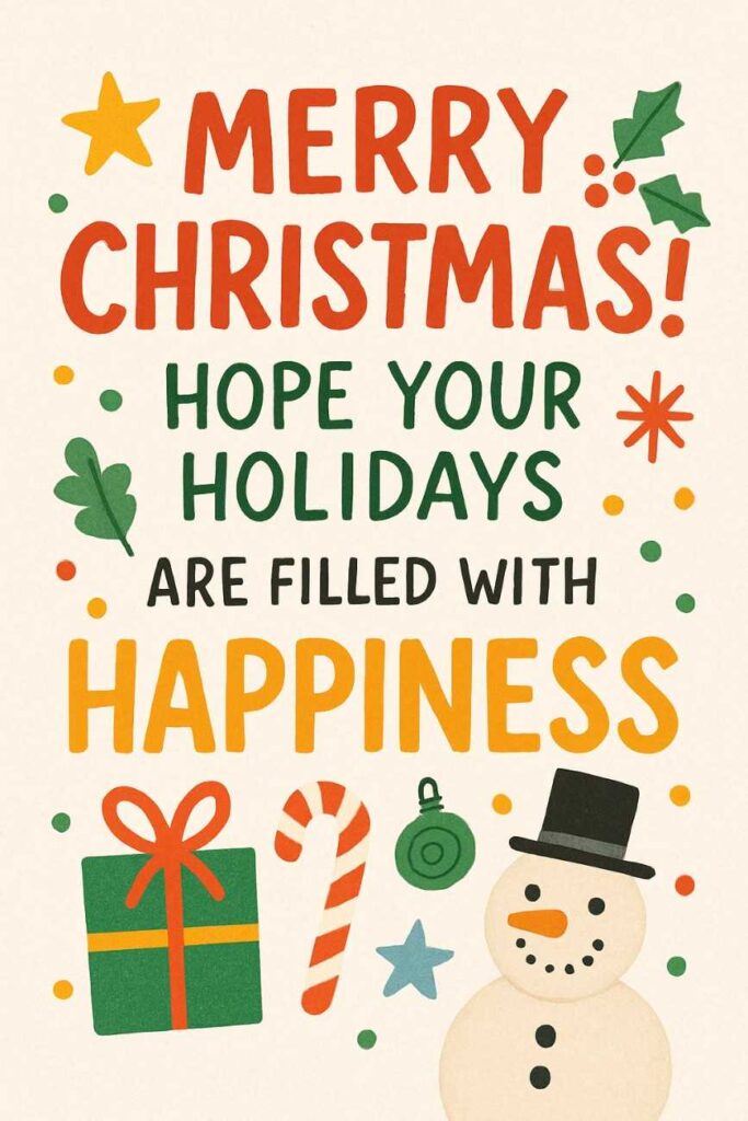 Playful illustrated Christmas card design