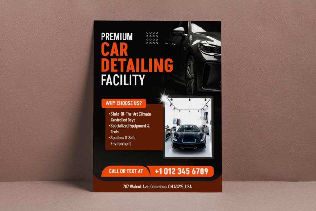 Premium Car Detailing Facility Advertisement Flyer