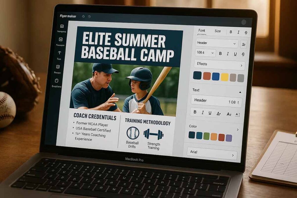 Baseball camp coach credential visuals
