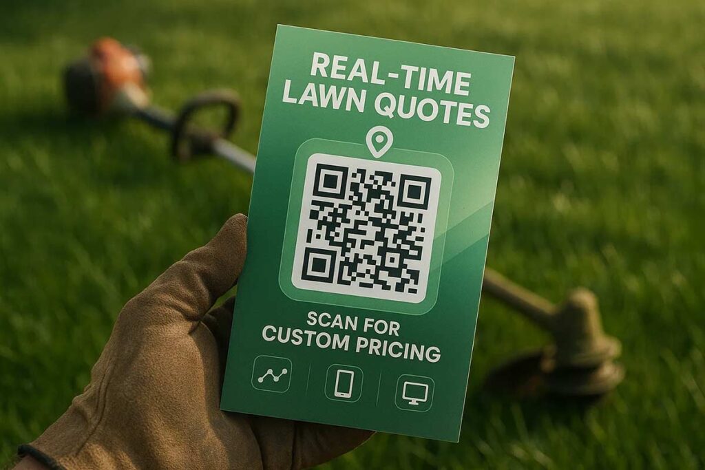 QR code lawn care tracking flyers for service providers