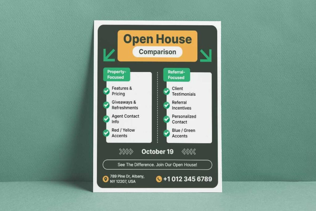 Real Estate Open House Comparison Flyer
