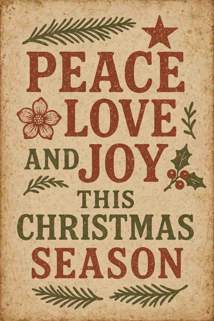 Rustic vintage Christmas typography