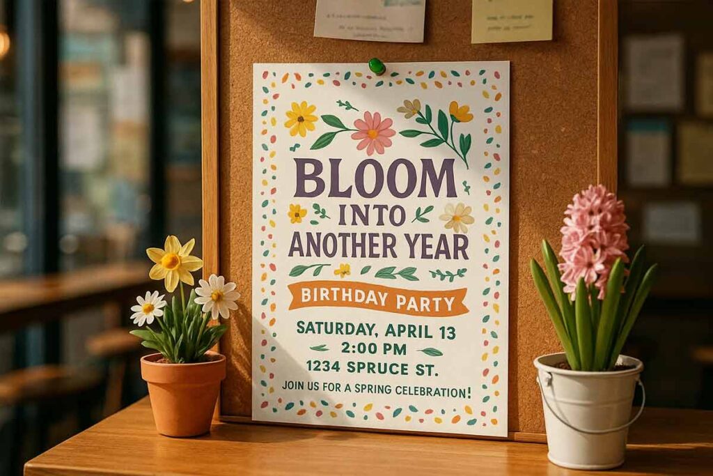 Seasonal wording ideas for birthday flyers