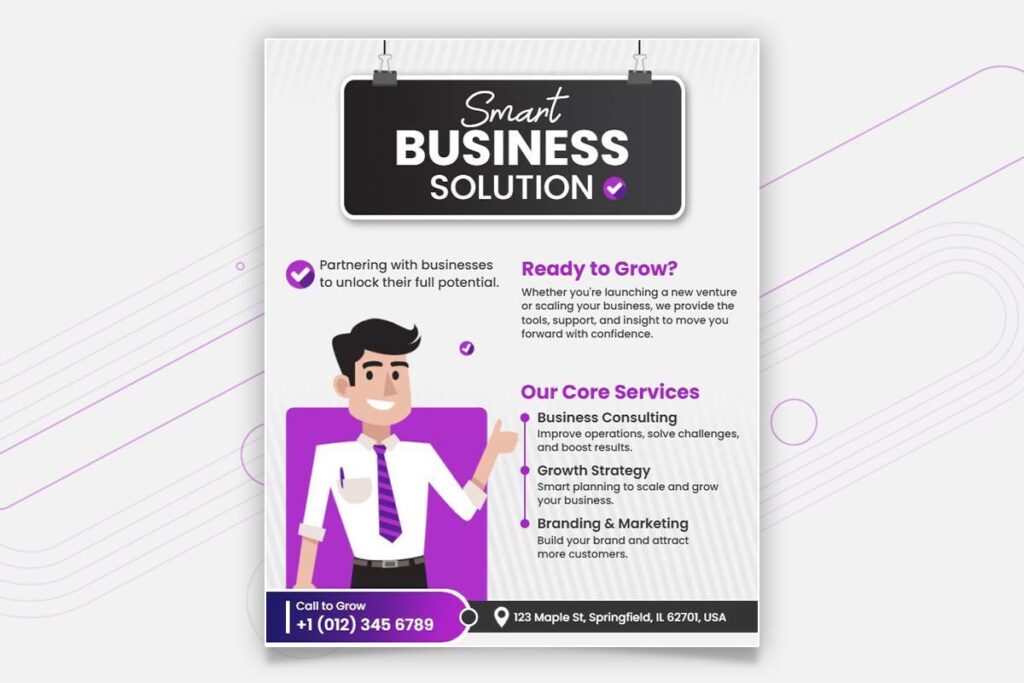 Smart business flyer with services