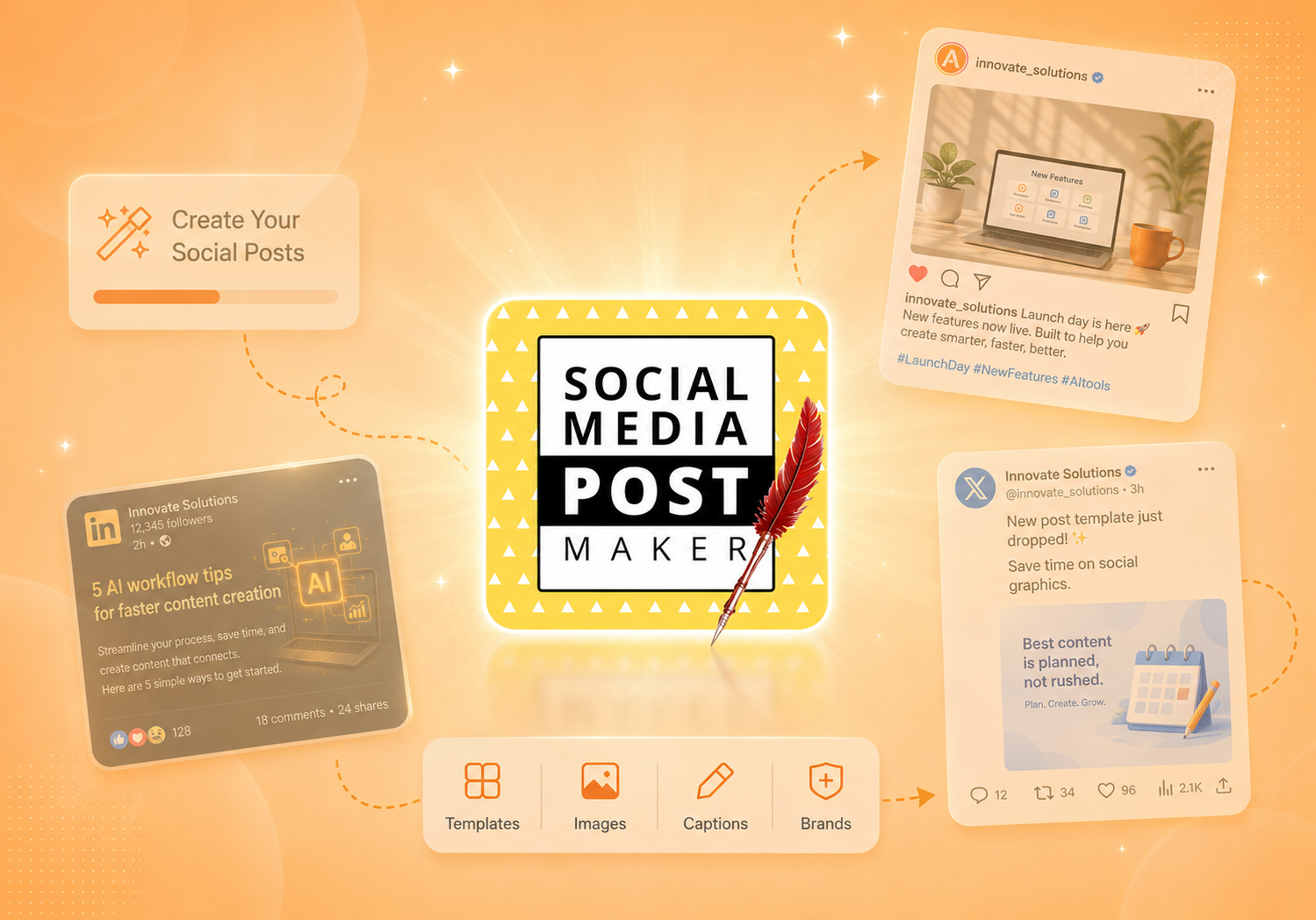 social media post maker app by designwiz