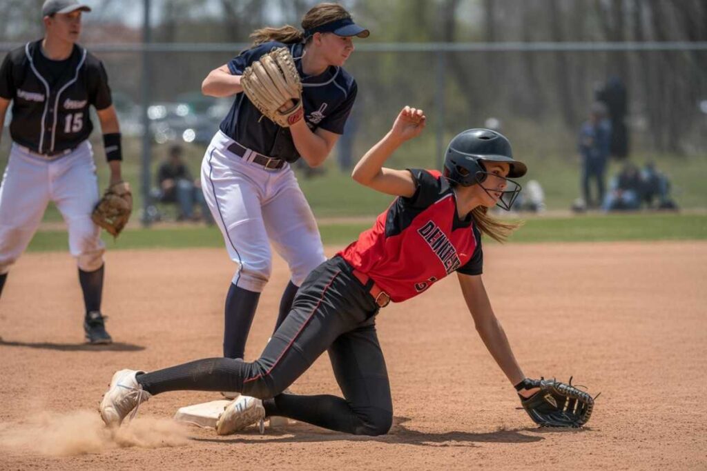 Softball Players in Action