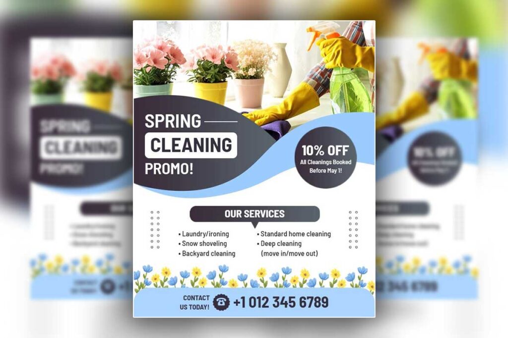 Spring cleaning services flyer