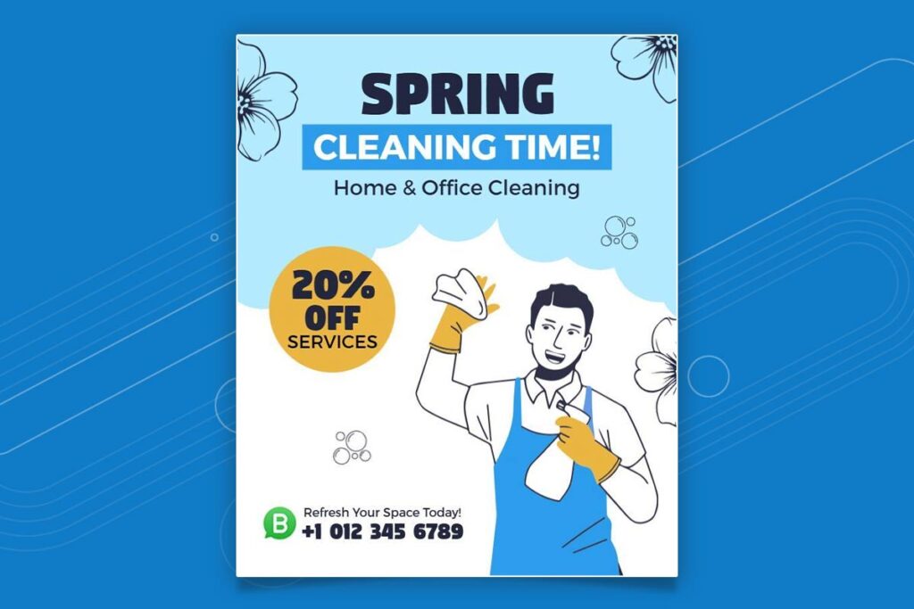 Spring cleaning time flyer