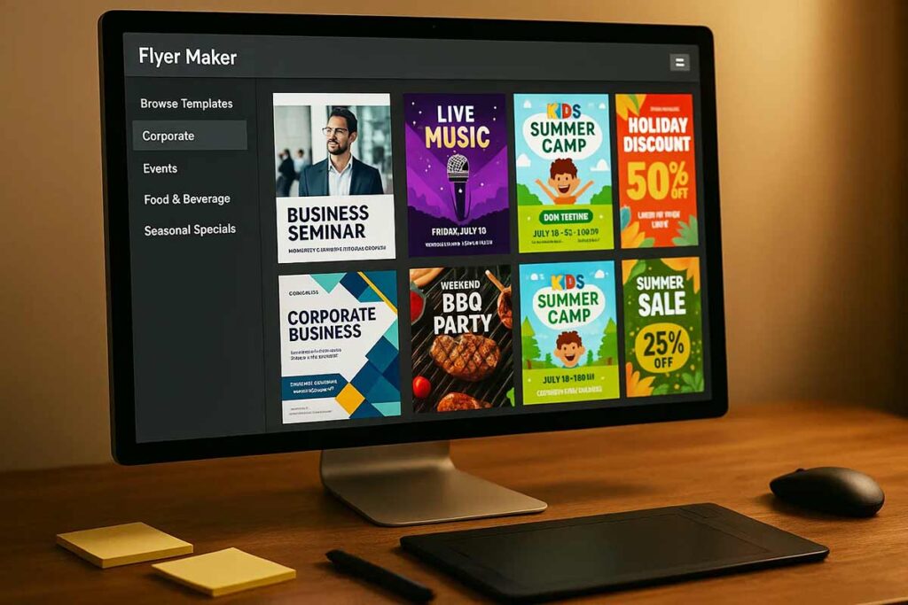 different flyer templates variety with Industry specific