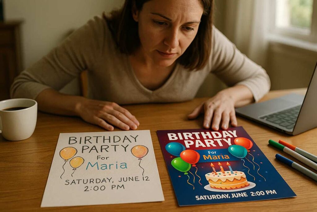 DIY vs professional birthday flyer