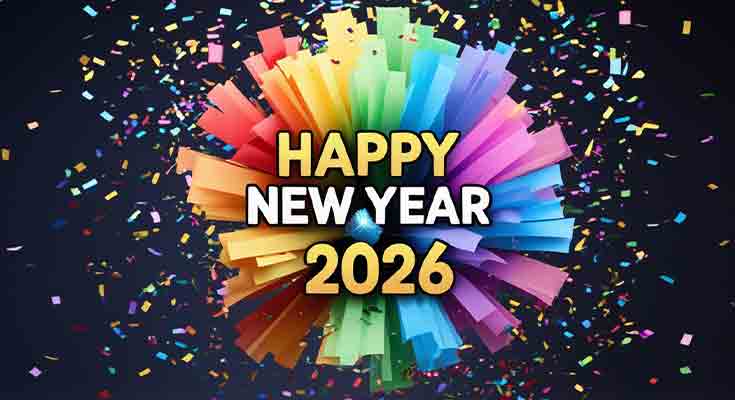 Vibrant Rainbow Colored New Year Image