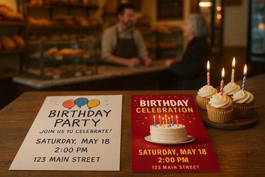 Authentic DIY birthday flyers outshine polished designs