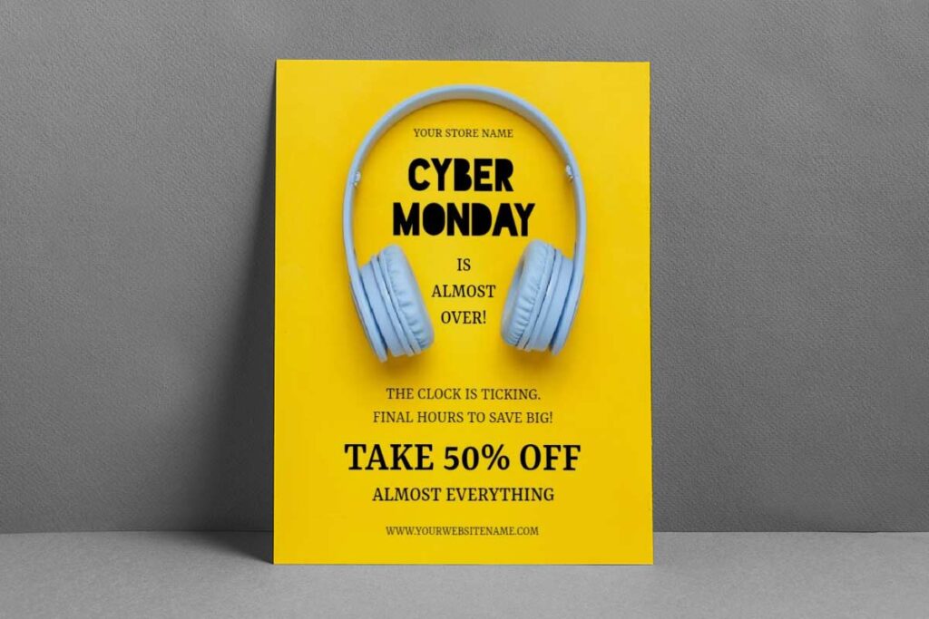 Bright Gold Cyber Monday Flyer Template
