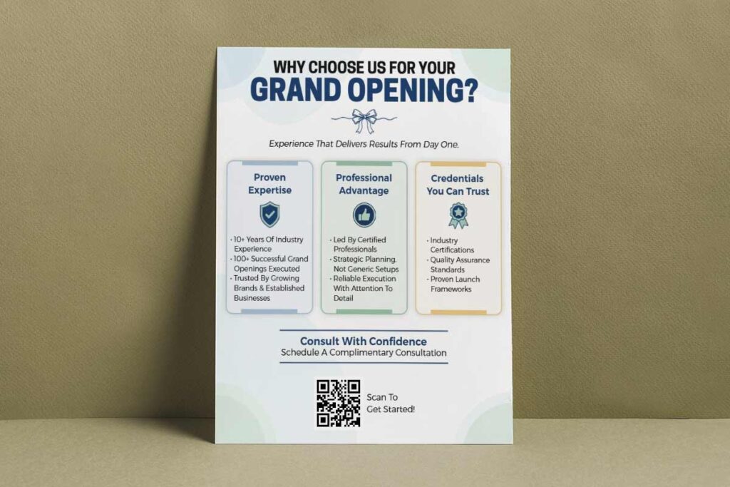Business Consultation Grand Opening Flyer Template