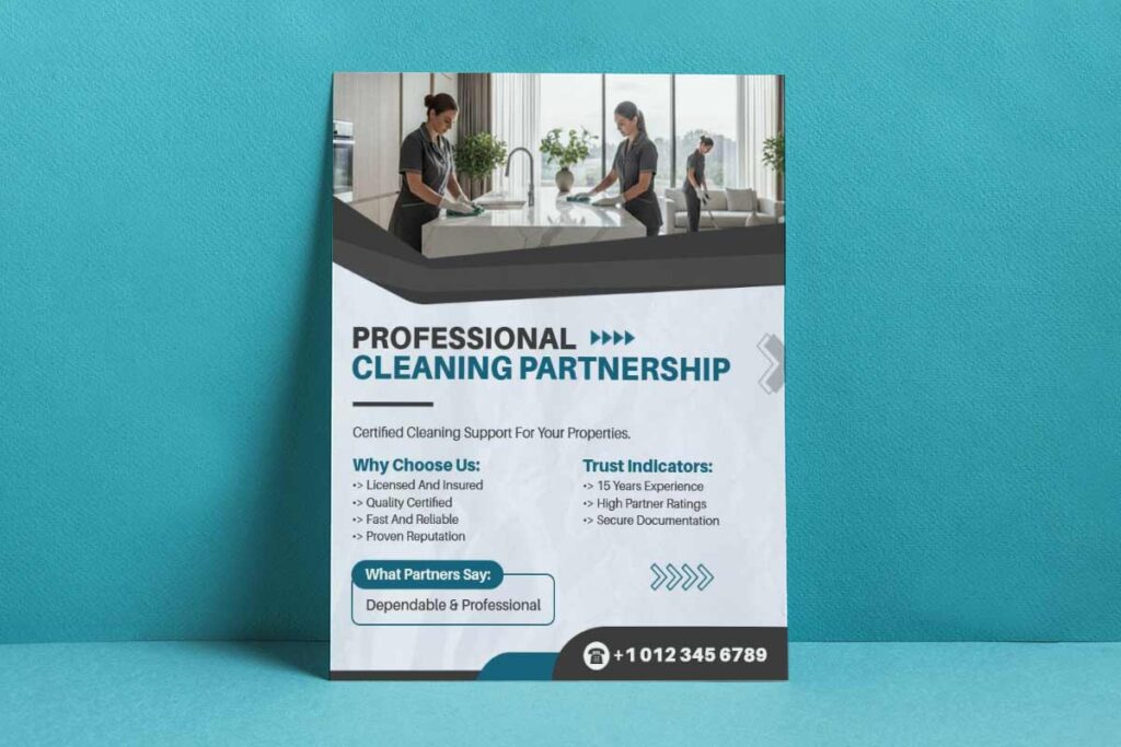 Certified Property Cleaning Services Partnership Flyer Template